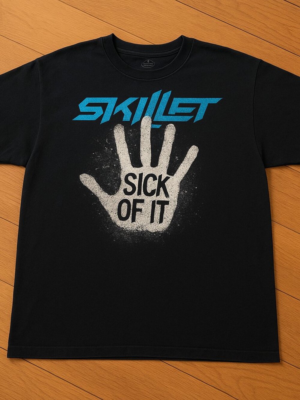Skillet Graphic T-Shirt | Black Rock Band Tee | Sick Of It Music Shirt